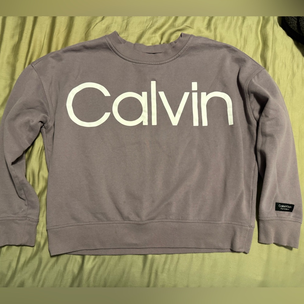 Calvin Klein Taupe Performance Crewneck Sweater